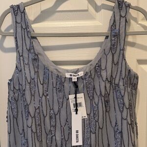 BB Dakota Silver Sequin Sleeveless Top